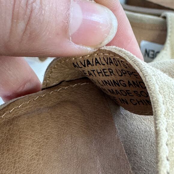 Steve Madden Heels Womens 7 Tan Alva Stacked Block Heel Open Toe Suede Leather - Picture 10 of 12